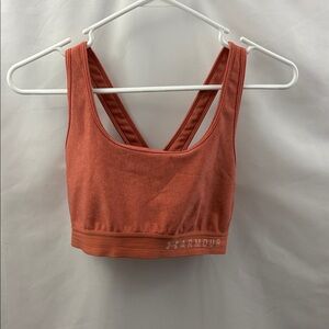 Under Armour Sports Bra Women's Sz L Salmon Color Sports Wear Yoga Compression